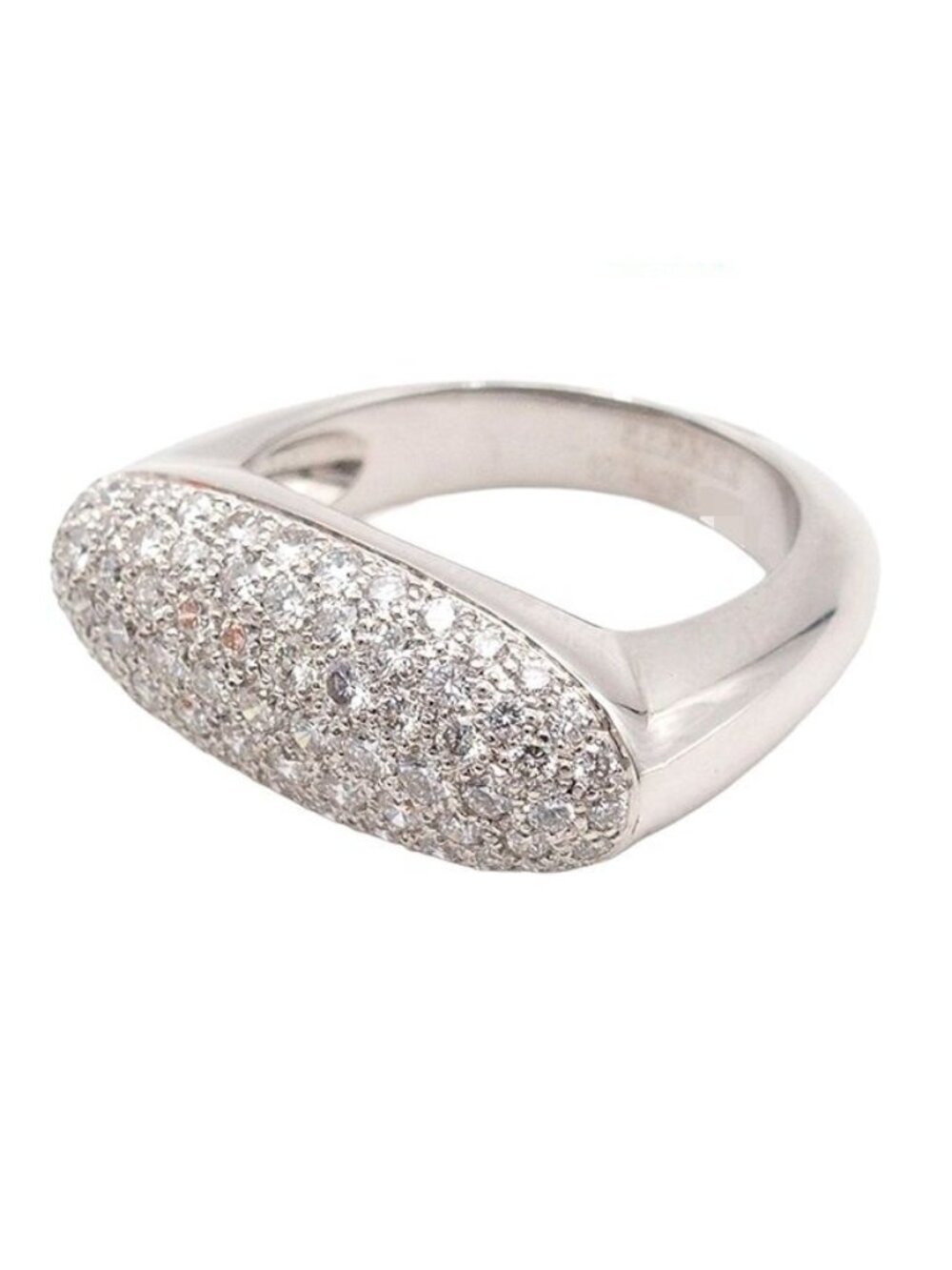 Hermes Etrier White Gold 18K Diamond Stirrup 52 Ring